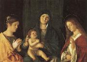 Giovanni Bellini Madonna and Child Between SS.Catherine and Ursula oil painting on canvas